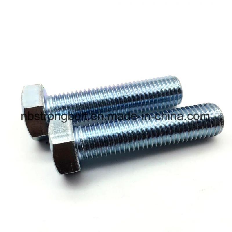DIN933 Hex Bolt Cl. 4.8 with White Zinc Plated Cr3+ M18X80