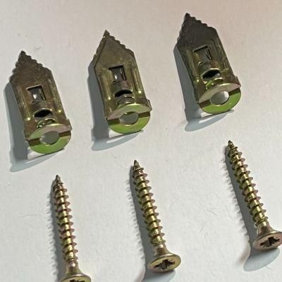 Zinc Plated Hammer Drive Metal Anchor Heavy Duty Metal Toggle Anchors No Drill or Holes in Wall