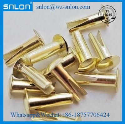 Brass Split Rivet Bifurcated Rivet Round Head