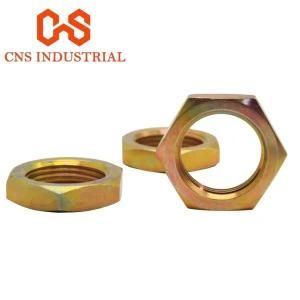Yellow Zinc-Plated Hex Thin Nut with High Quality