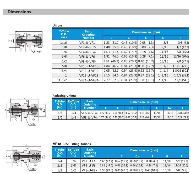 Hikelok Stainless Steel Semiconductor Vacuum Fittings Vacuum Tees