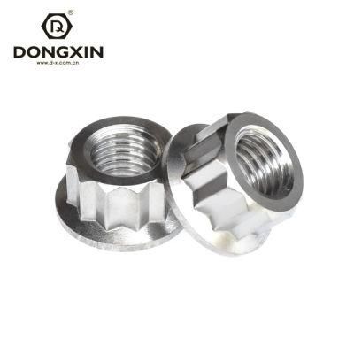 Stainless Steel/Black Carbon Steel 12 Angle Flange Nut, Twelve Point Flange Nuts