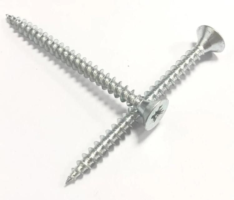 White Zinc Plated Pz-Drive Double Csk Head Chipboard Screw