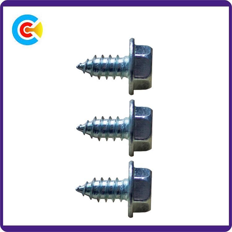 Carbon Steel/4.4/8.8/10.9 Galvanized Unslotted Hex Washer Head Self-Drilling Screws