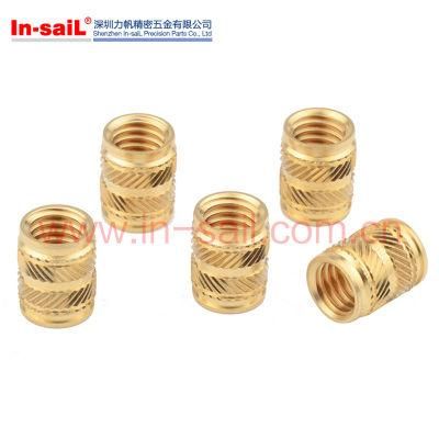 Brass Insert Nut for Thermoplastic Featured with Double-Twilled Knurls
