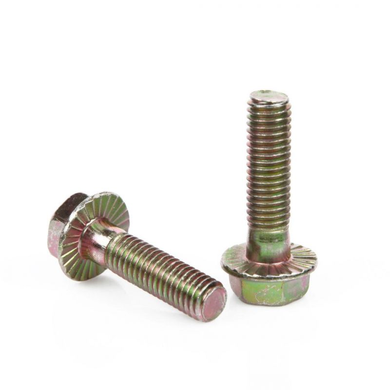 DIN6921 Hex Flange Head Bolt Screw Carbon Steel Yellow Zinc Plated Galvanized