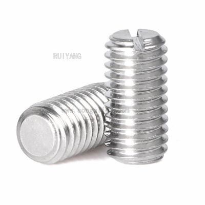 GB73 Slotted Set Screws with Flat Point in Titanium machine screw