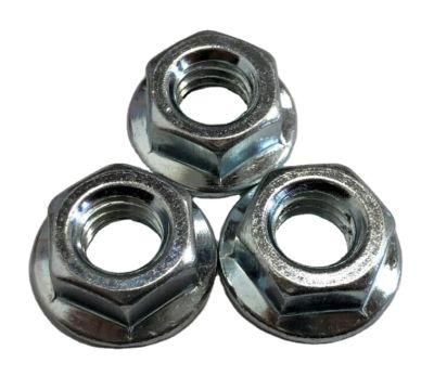 Hex Flange Nut with Serrated, Zinc Plated