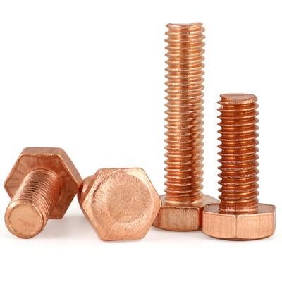 Flat Hex Head Screw Full Thread Copper Bronze Bolt Brass