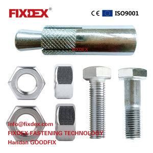 Zinc Plated Cut Anchor Stainless Steel SS304 DIN934 Hex Nut Metric Steel Hex Head Bolts M16-M30 Class 4.8&6.8