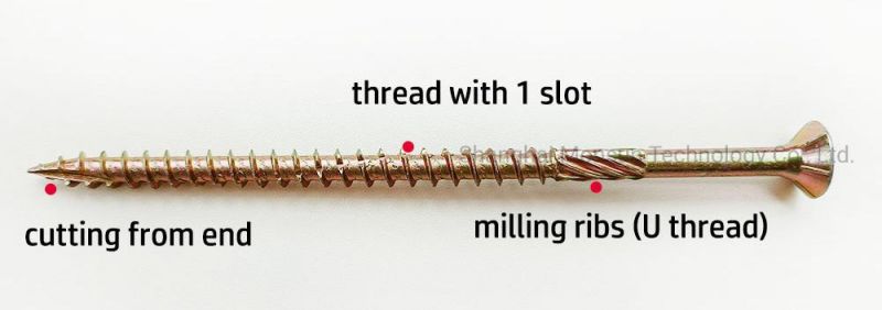 Saw Claw Thread Slash Point Flat Head with 6 Nibs Chipboard Screw