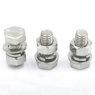 Super Manufacturer Top Quality Bolt DIN933 with Washer and Nut Stainless Steel Combined Hexagon Bolt with Washer and Nut
