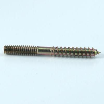 Carbon Steel Hanger Bolt, Metal-Wood Hanger Bolt Double Head Threaded Screws Stud Bolt Zinc Plate Plain