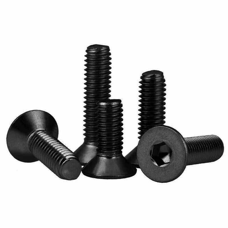 DIN 7991 Flat Head Countersunk Head Hex Socket Cap Screw. Carbon Steel Black Finish