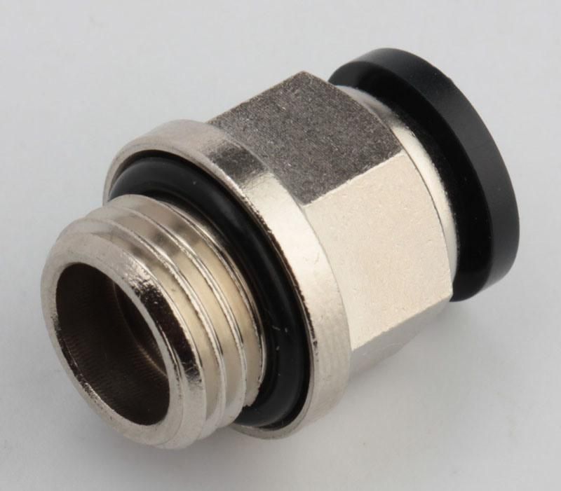 Xhnotion Pneumatic Push to Connector Nickel Plated Brass G1/8′′ Thread Plastic Sleeve Male Straight Push-in Fitting