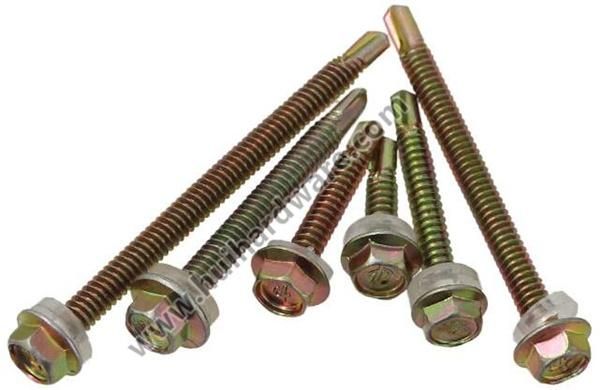 Hex Head Self Drilling Screw EPDM Washer Color Zinc Plated Good Quality Building Material DIN7504