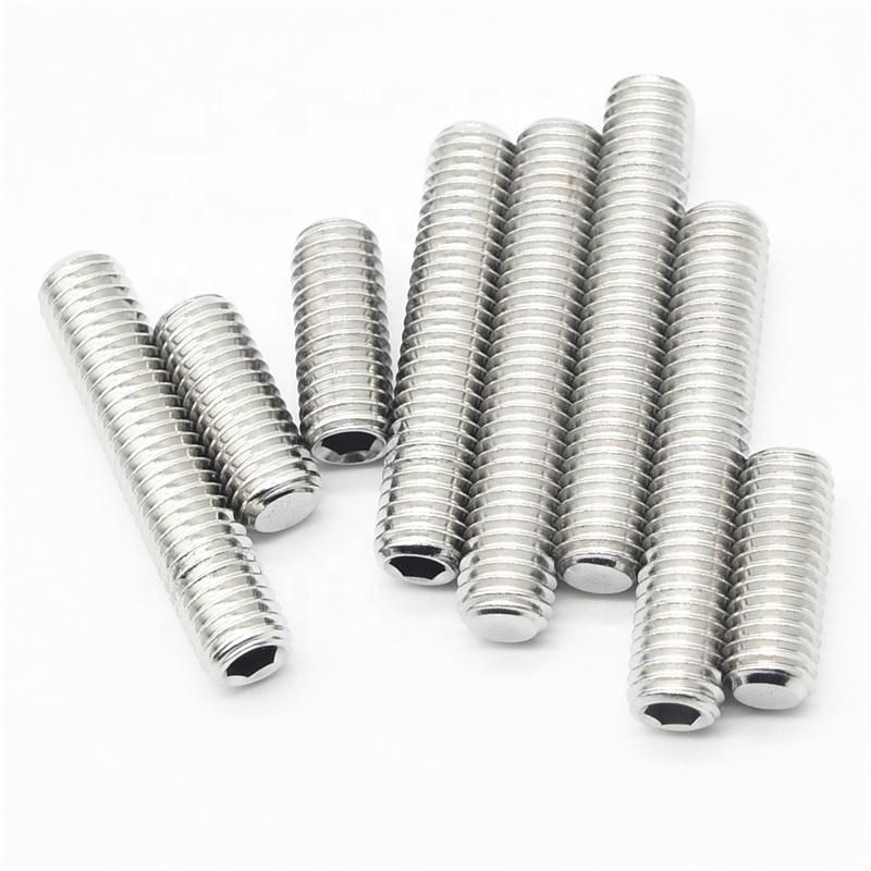 High Quality A2-70 A2-80 A4-70 A4-80 Inner Hexagon Socket Set Screws with Flat Point Grub Screw