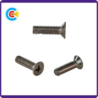 DIN/ANSI/BS/JIS Carbon-Steel/Stainless-Steel 4.8/8.8/10.9 Galvanized Cross Countersunk Head Screws for Building