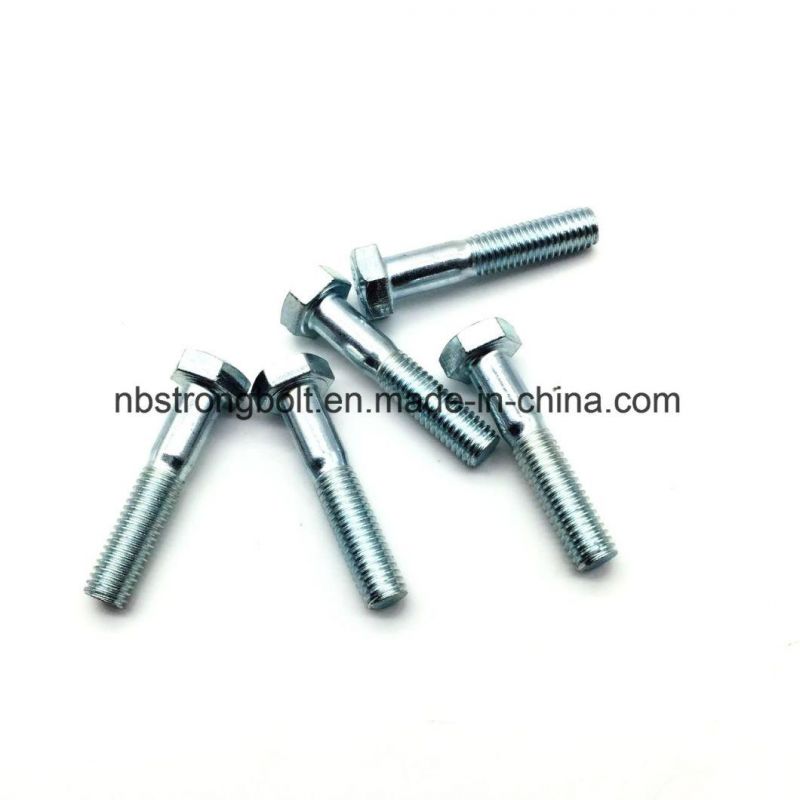 DIN931 Hex Bolt, Hex Cap Screw Cl. 8.8 with White Zinc Plated Cr3+ M8-1.25X40