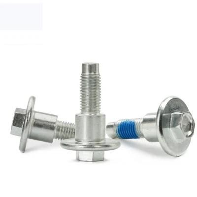 Zinc Plated Nylok Patch Hex Flange Washer Head Shoulder Screws with Dog Point