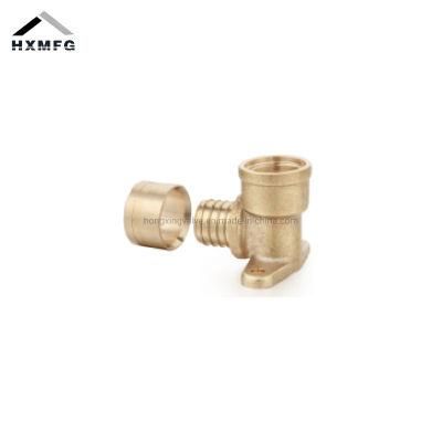 Drop Ear Female Wallplate Brass Pex Pipe Sliding Fitting Elbow
