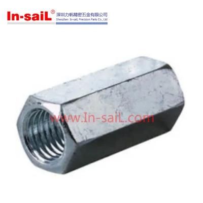 Metric Coupling Nuts DIN6334 Zinc Plated Steel