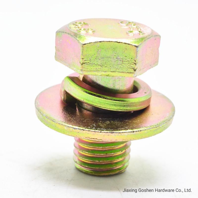 Hexagon Combination Bolt with Flat and Spring Washer