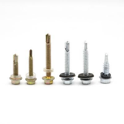 Hex Washer Head Drilling Screws Carbon Steel/Stainless Steel Outer Hexagonal Flange
