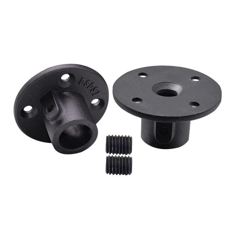 Base Floor Flange Aluminium Key Clamp Pipe Fittings Connector Pipes Wall Shelf Brackets