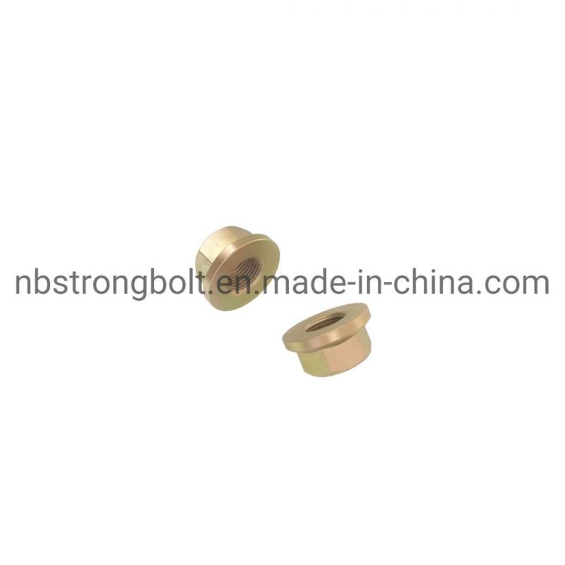 Hex Flange Lock Nut Class 10 with Yellow Zinc Plated