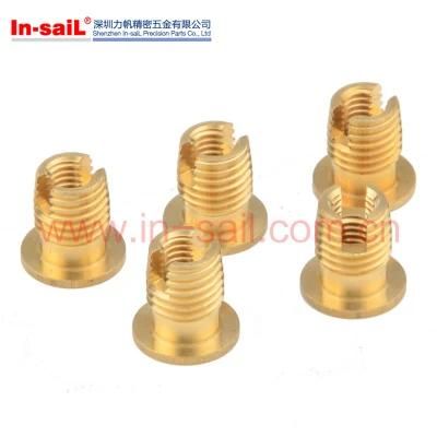 L3021 Brass Threaded Insert Slotted with Flange