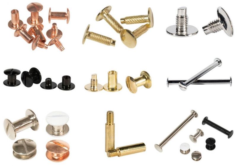 100mm Nickel Leather Belt Binding Chicago Rivets Screws