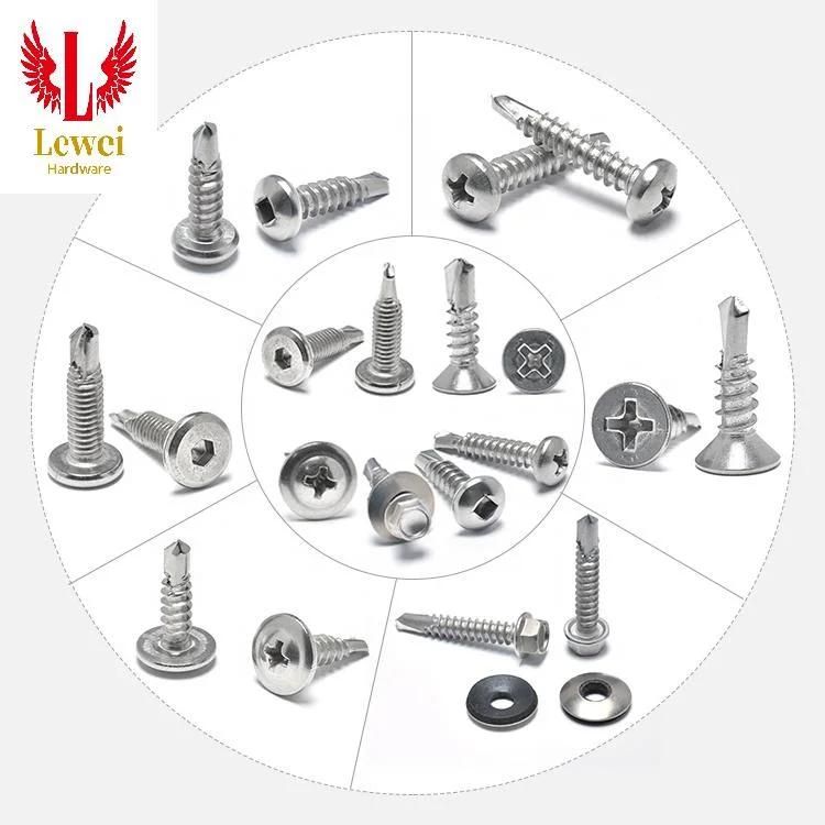 China Factory Galvanized Hex Self Drilling Screws for Wood Hexgon Self Drilling Screw with EPDM Washers