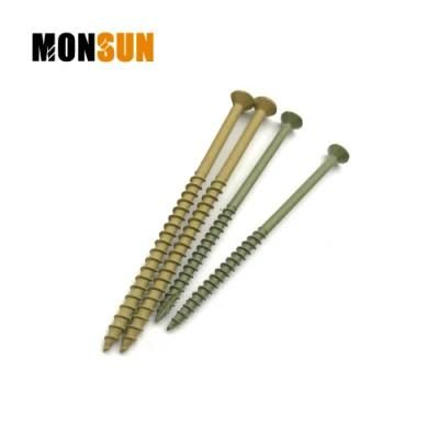 Yellow/Brown /Tang/Green Ruspert Coating Deck Screw/Flat Coutnersunk Head Torx 6-Lobe Drive Outdoor Wood Screws