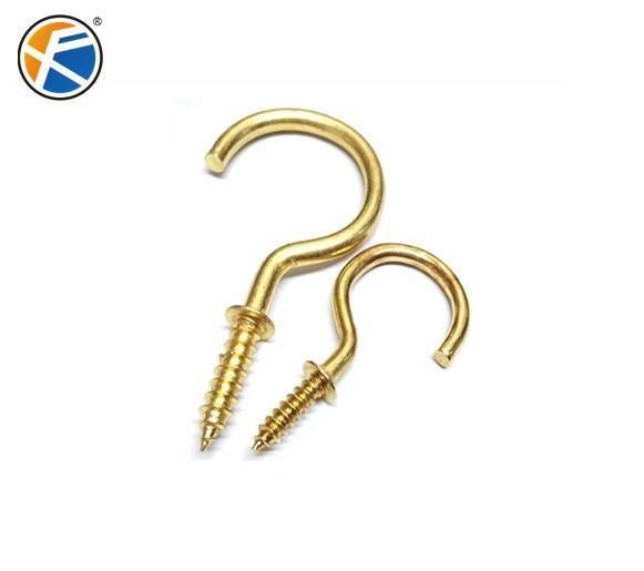 High Quality All Metal Copper Plated Cup Wall Hook Screw