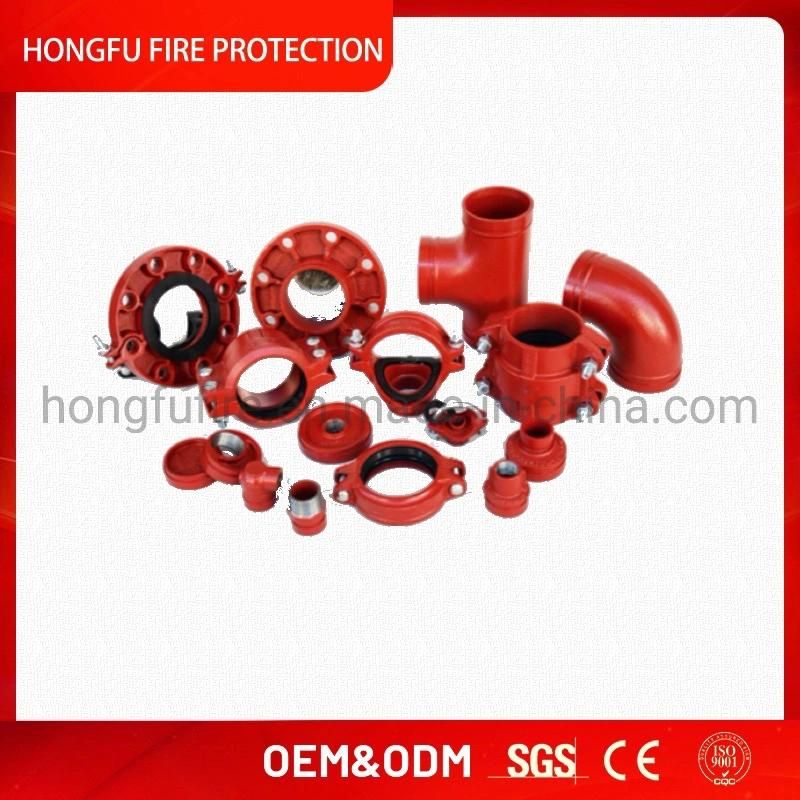 Grooved Pipe Fitting Rigid Coupling with Red Color