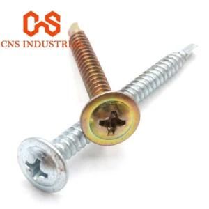 Galvanized Cross Recessed Washer Head Drilling Screws with Tapping Screw Thread