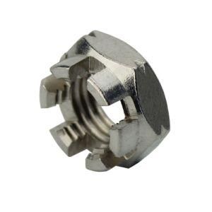 High Quality DIN937 Blue White Zinc Plated Hex Slotted Nut