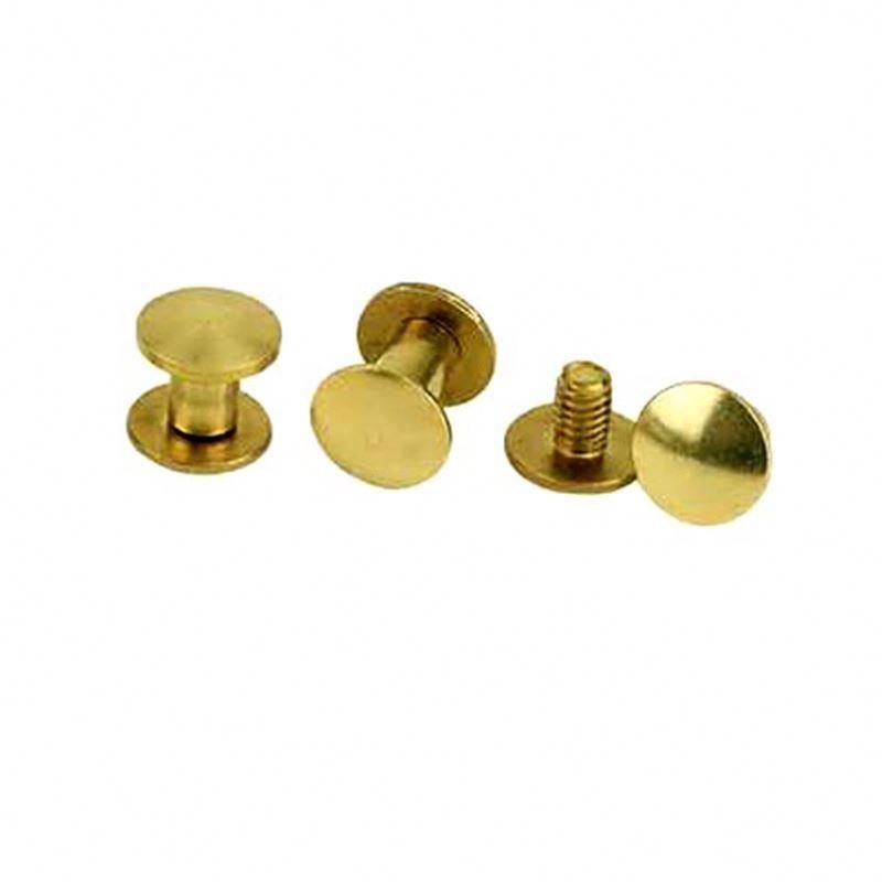 China Supplier Brass Button Slotted Stud Male and Female Chicago Binding Screw