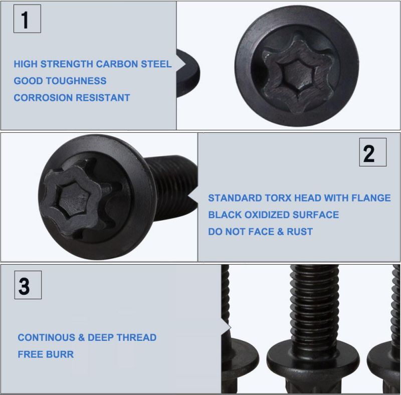 High Strength 12 Torx Point Flange Head Bolt DIN34800 M6*85 Torx Head High Temperature and High Strength Engine Piston Connecting Rod Bolt