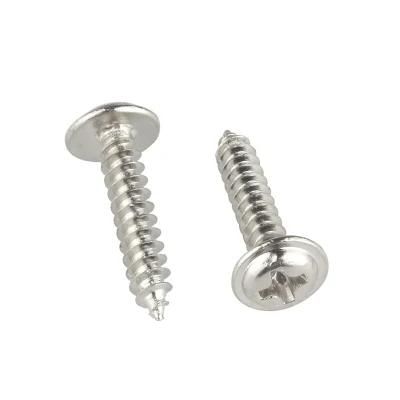 White Zinc Plated Cross Round Wafer Head Self-Tapping Screw GB70-85