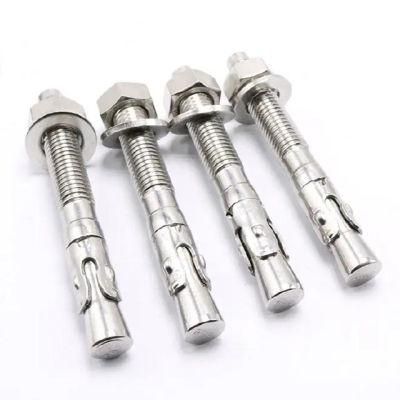 Free Sample Expansion Screw Through Bolt and Nuts Hex Concrete Wall Hardware Wedge Anchors Bolt