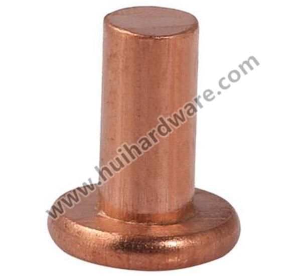 Copper Flat Head Solid Rivets Fasteners Supplier