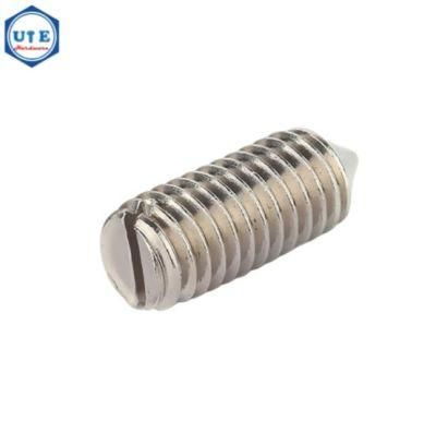 A4 Stainless Steel Slotted Set Screw with Cone Point DIN553
