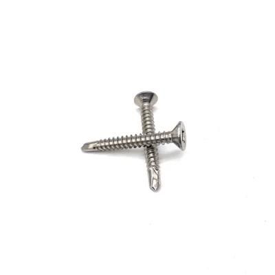 Factory 304 316 Stainless Steel Square Groove Countersunk Head Self Drilling Screw