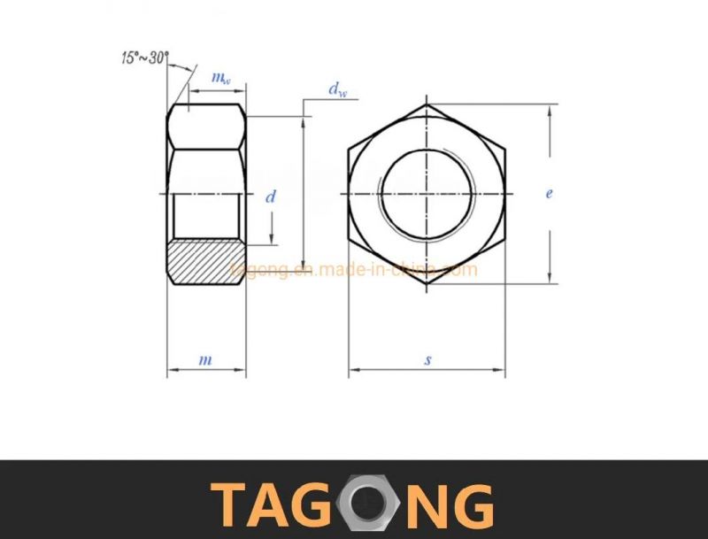 Black M27 Class8 High Strength Nuts Heavy Nuts DIN 555