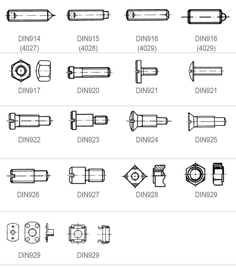DIN914 ISO4027 Hexagon Socket Screws with Cone Point