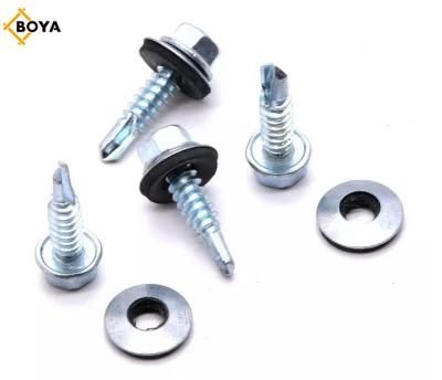 Boya Galvanized Hex Self Drilling Screws Roofing Plating Color Hexagon Self Drilling Screw for Wood with EPDM Washer