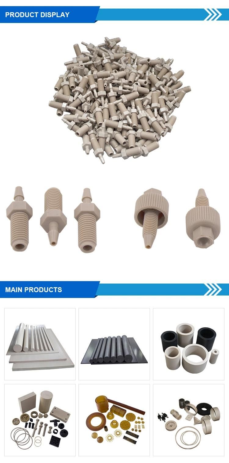Custom Design Low Price Plastic Compression Tube Peek Fiting Engineering Plastic Peek Fitting Patrs
