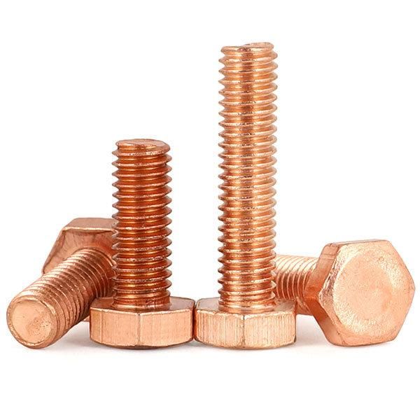 Flat Hex Head Screw Full Thread Copper Bronze Bolt Brass